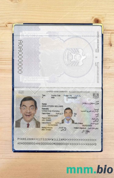 ZEA zdjęcie do paszportu pliki PSD, skan i fotografowany obraz